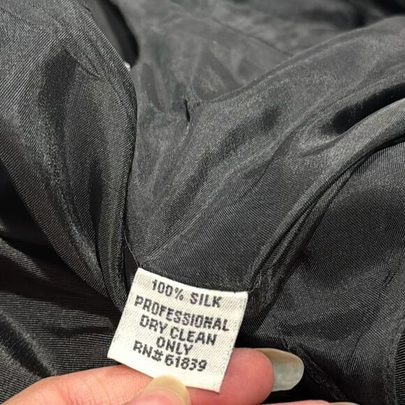 Rickie Freeman For Teri Jon Silk Black Rosette Sheath Mini Dress Size 4 Womens - Picture 4 of 6